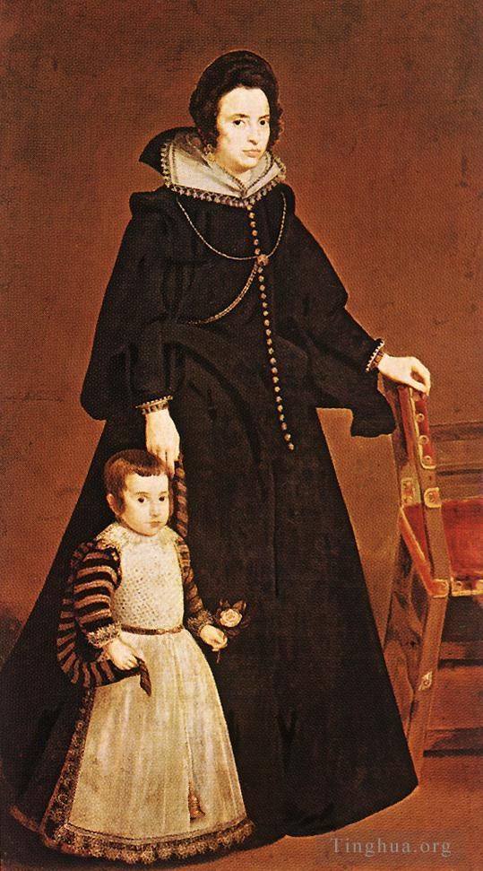Diego Vélasquez Peinture à l'huile - Dona Antonia d'Ipenarrieta et Galdos et son fils Luis