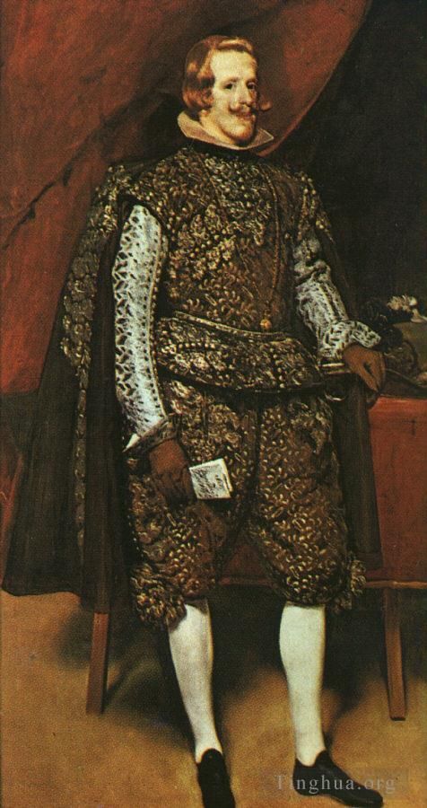 Diego Vélasquez Peinture à l'huile - Philippe IV en marron et argent
