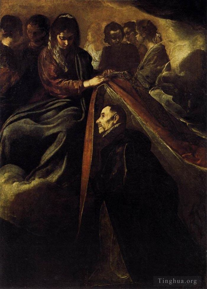 Diego Vélasquez Peinture à l'huile - Saint Ildefonso recevant la chasuble de la Vierge