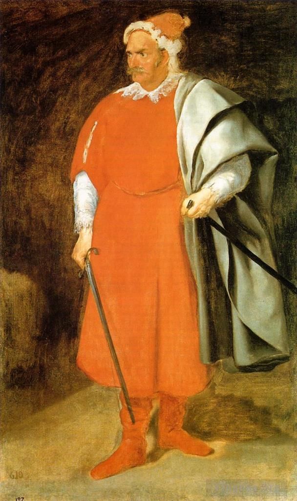 Diego Vélasquez Peinture à l'huile - Le bouffon Don Cristobal de Castaneda y Pernia alias Barbe Rouge