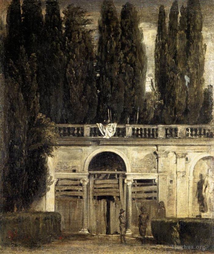 Diego Vélasquez Peinture à l'huile - Façade Loggia Grotte Villa Médicis