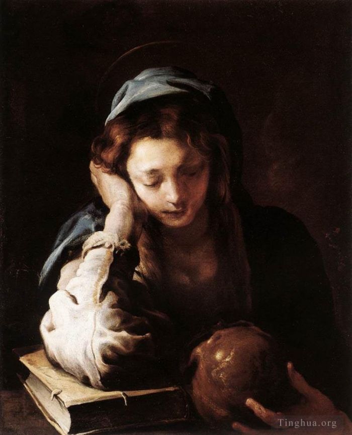 Domenico Fetti Peinture à l'huile - La repentante Sainte Marie-Madeleine