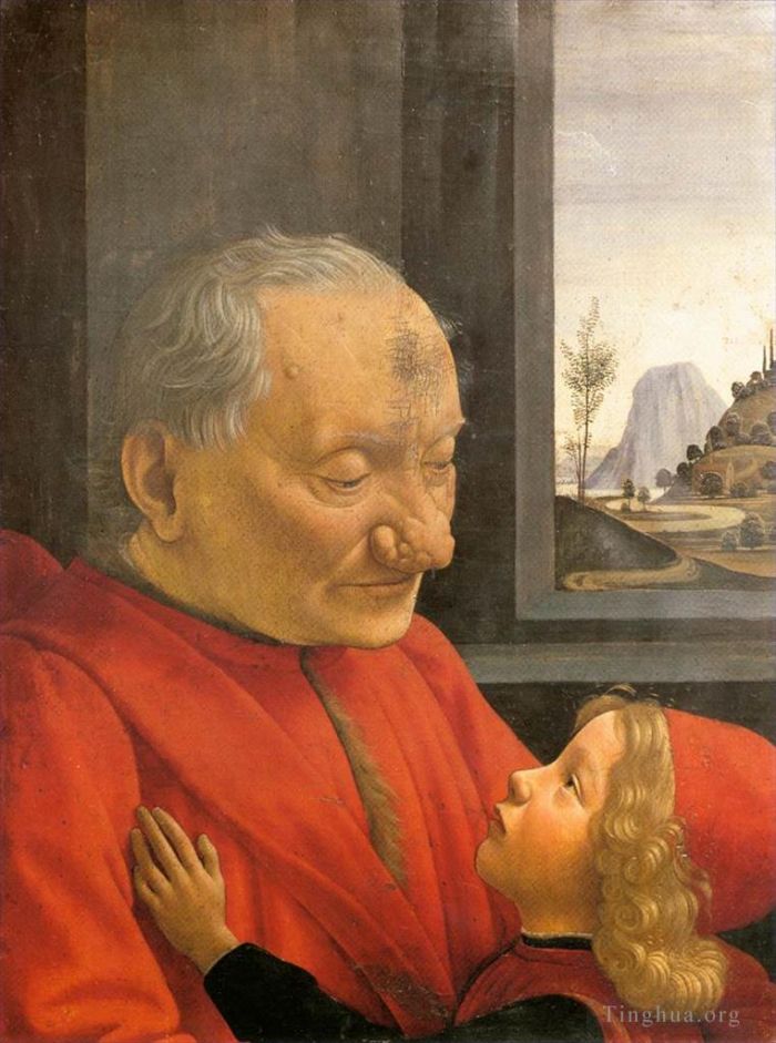 Domenico Ghirlandaio Peinture à l'huile - Un vieil homme et son petit-fils