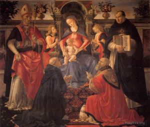 Domenico Ghirlandaio œuvres - Vierge à l'Enfant trônant entre anges et saints