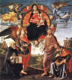 Domenico Ghirlandaio œuvres - Madone en gloire avec les saints