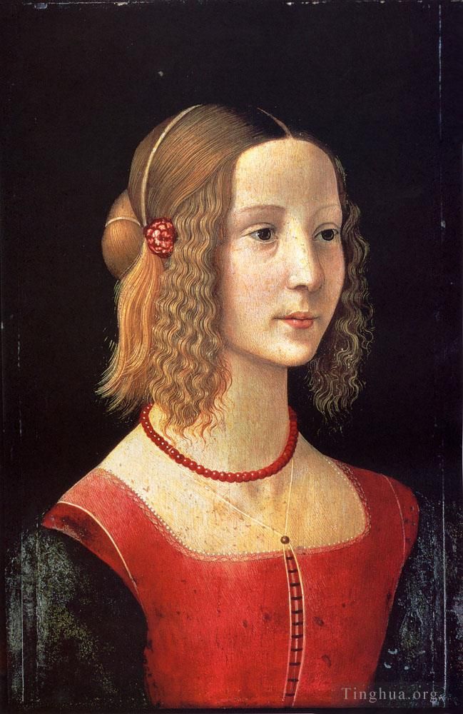Domenico Ghirlandaio Peinture à l'huile - Portrait d'une jeune fille