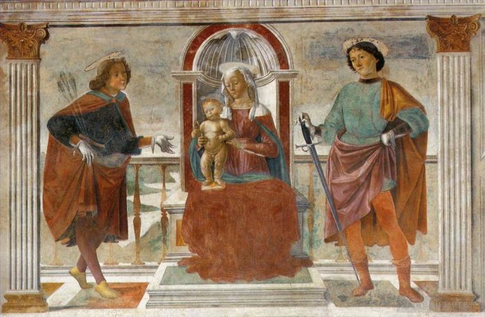 Domenico Ghirlandaio Types de peintures - Vierge à l'Enfant avec saint Sébastien et saint Julien