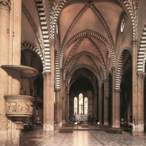 Domenico Ghirlandaio œuvres - Vue le long de la nef jusqu'à la chapelle