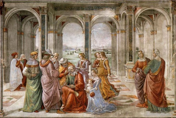 Domenico Ghirlandaio Types de peintures - Zacharie écrit le nom de son fils