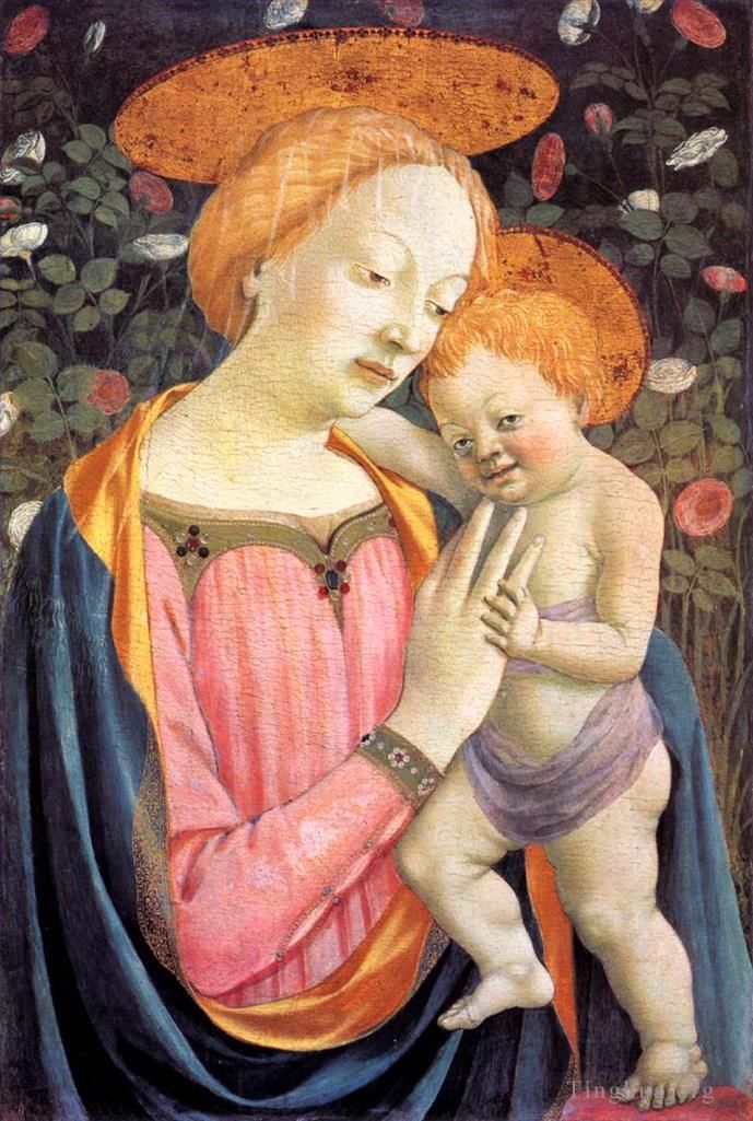 Domenico Veneziano Peinture à l'huile - Vierge à l'Enfant 3