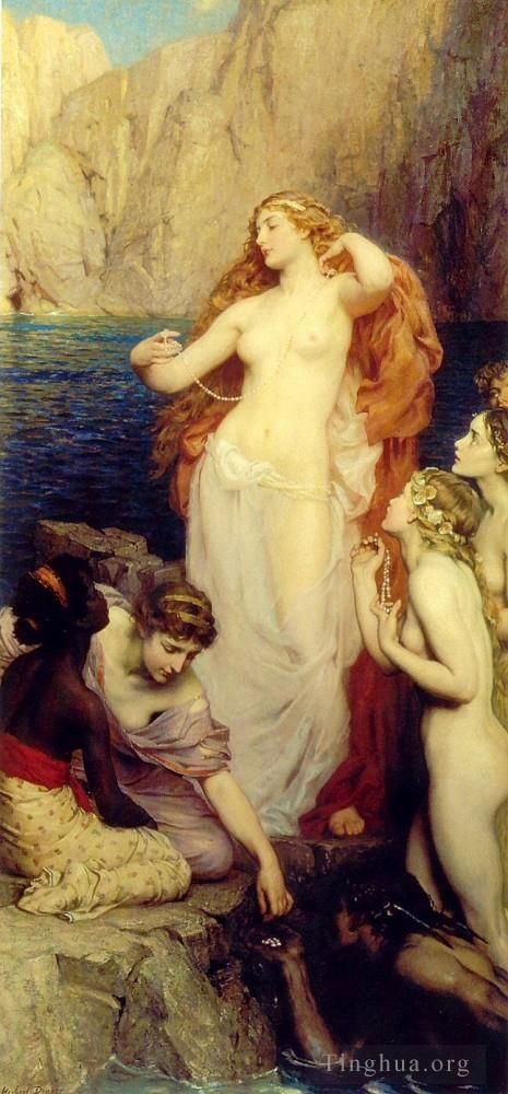 Herbert James Draper Peinture à l'huile - Les perles d'Aphrodite