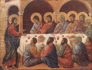 Duccio di Buoninsegna œuvres - Apparition pendant que les apôtres sont à table