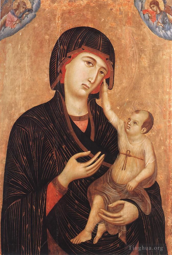 Duccio di Buoninsegna Types de peintures - Madone avec l'Enfant et deux ANgels Crevole Madonna