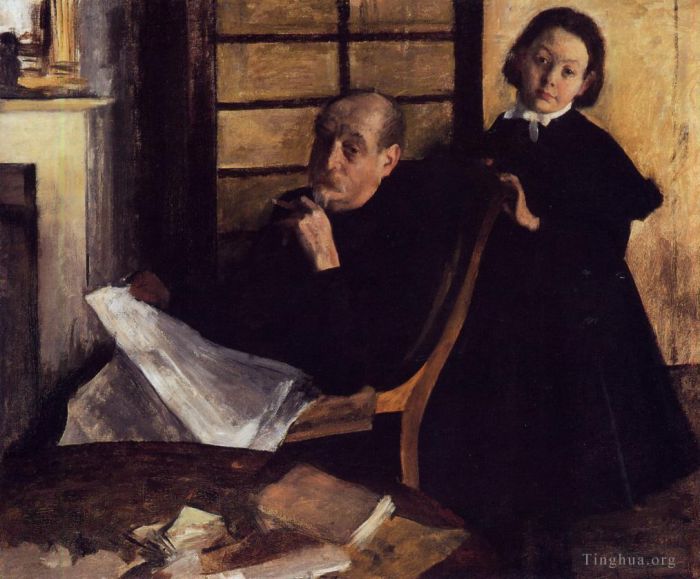 Edgar Degas Peinture à l'huile - Henri De Gas et sa nièce Lucie Degas