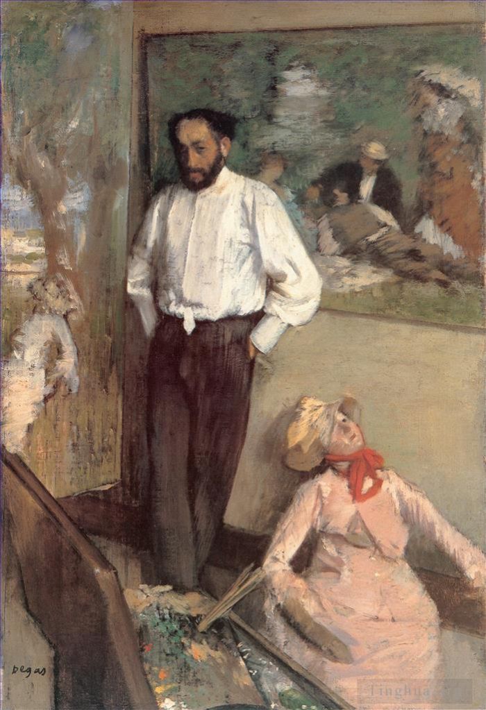 Edgar Degas Peinture à l'huile - Portrait du Peintre Henri Michel Lévy