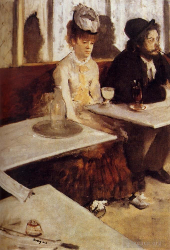 Edgar Degas Peinture à l'huile - Dans un café (L'Absinthe)