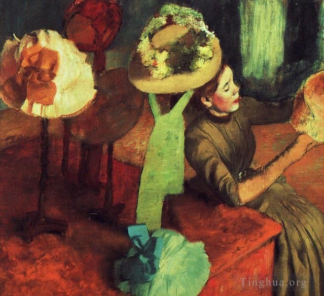 Edgar Degas Peinture à l'huile - Chez la modiste