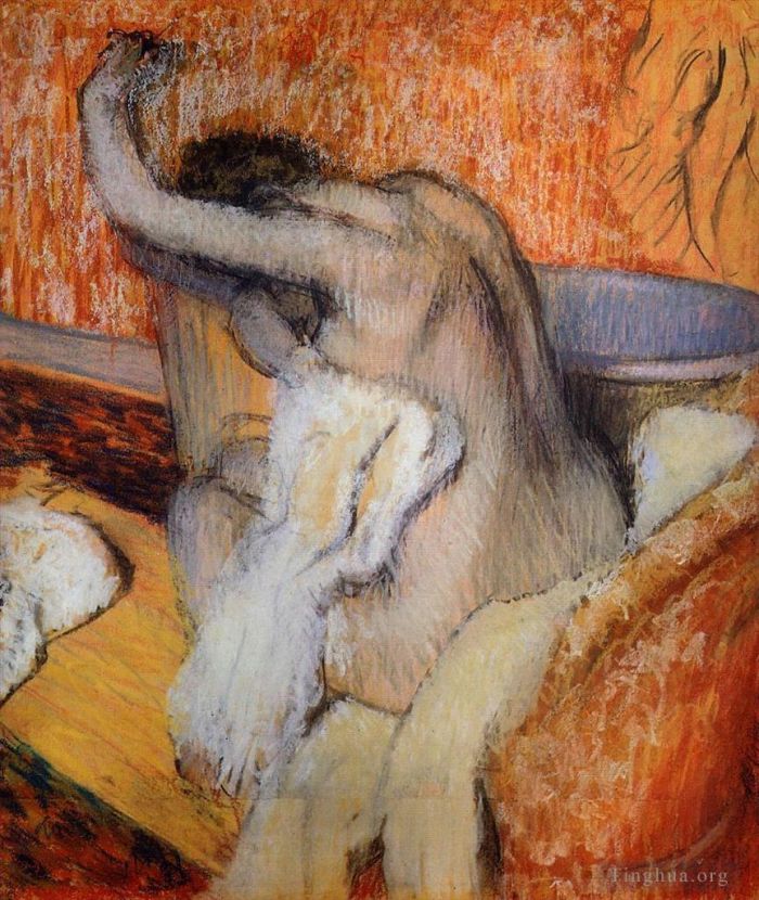 Edgar Degas Types de peintures - Après le bain, femme se séchant