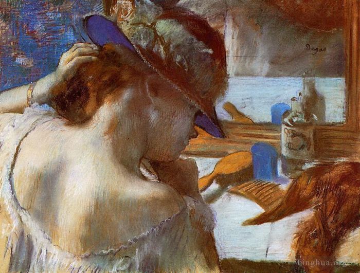 Edgar Degas Types de peintures - Au miroir