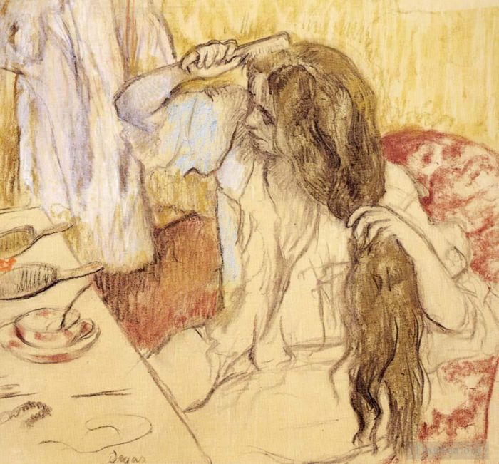 Edgar Degas Types de peintures - Femme à ses toilettes