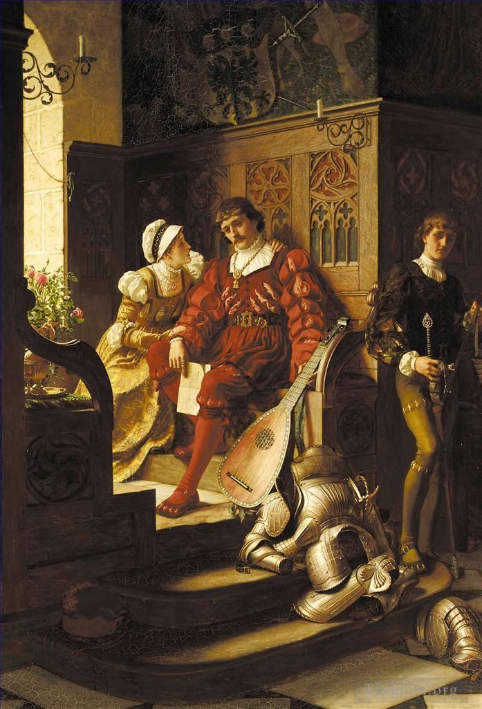 Edmund Leighton Peinture à l'huile - Devoir