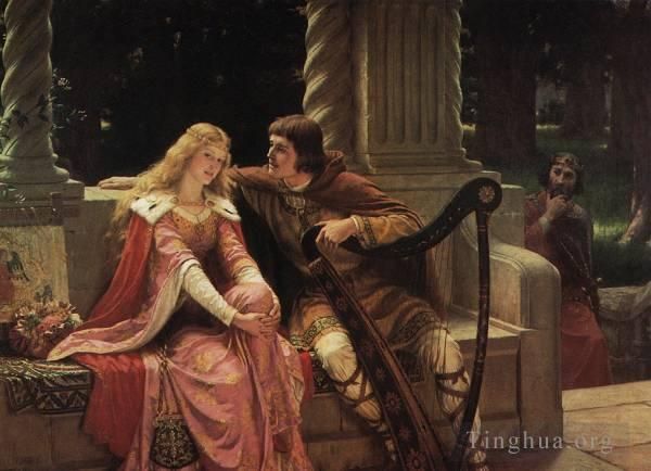 Edmund Leighton Peinture à l'huile - Tristan et Isolde