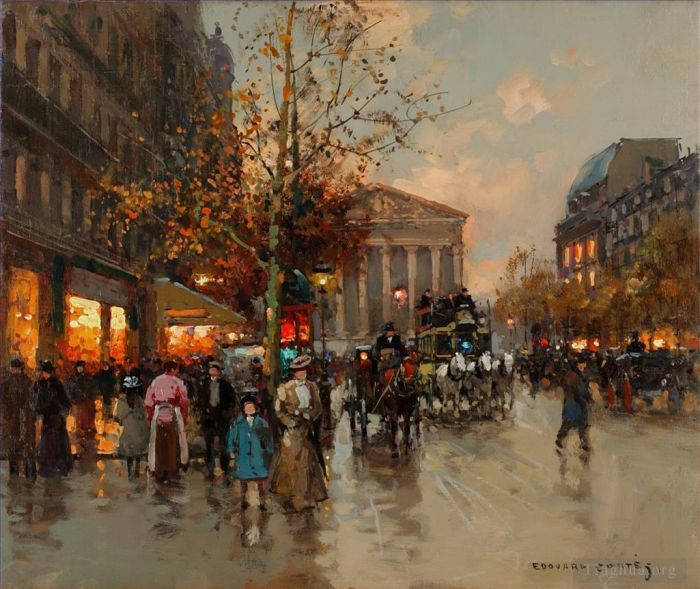 Édouard-Léon Cortès Peinture à l'huile - Boulevard de la madeleine 5