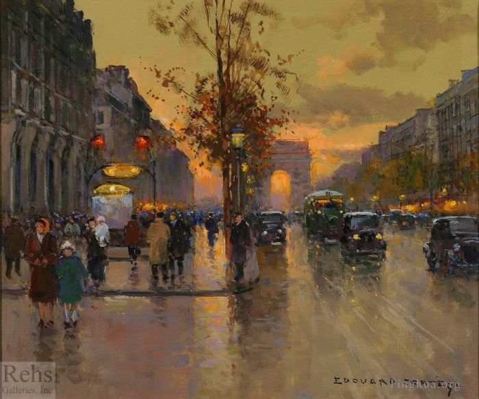 Édouard-Léon Cortès Peinture à l'huile - Champs Elysées 5