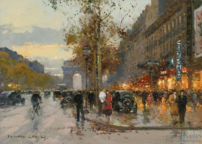 Édouard-Léon Cortès Peinture à l'huile - Champs elys es 7