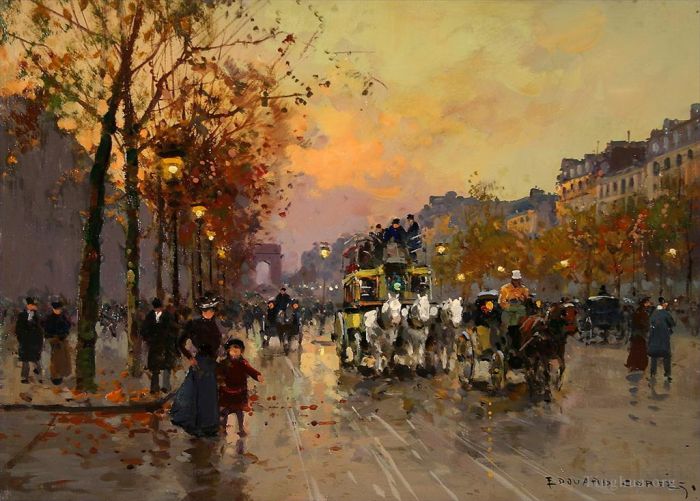 Édouard-Léon Cortès Peinture à l'huile - Champs Lys es 4