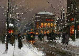 Édouard-Léon Cortès œuvres - Châtelet en hiver