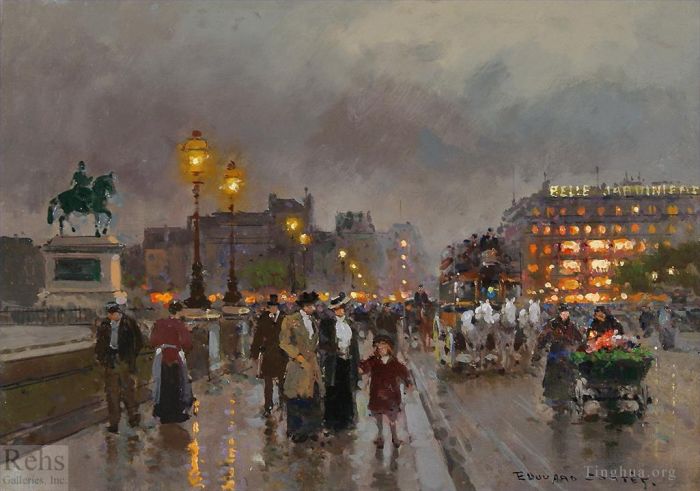 Édouard-Léon Cortès Peinture à l'huile - Nouveau pont 1
