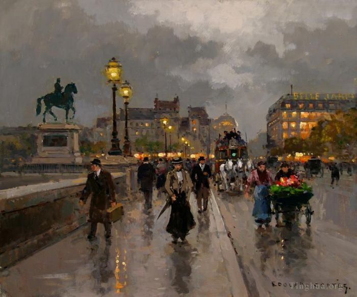 Édouard-Léon Cortès Peinture à l'huile - New bridge