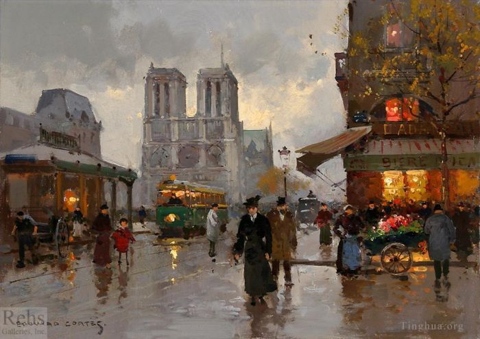 Édouard-Léon Cortès Peinture à l'huile - Notre Dame