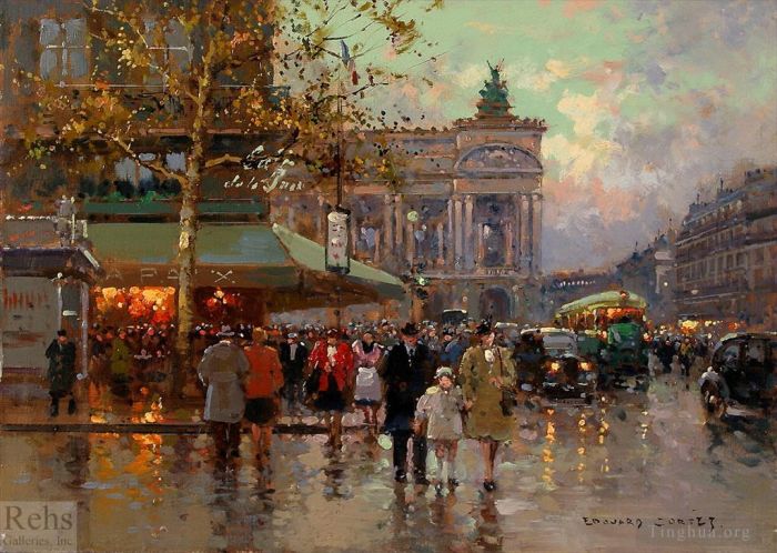 Édouard-Léon Cortès Peinture à l'huile - Place de l'Opéra 5
