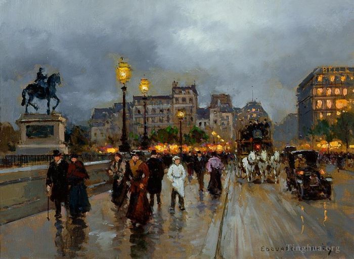 Édouard-Léon Cortès Peinture à l'huile - Pont neuf