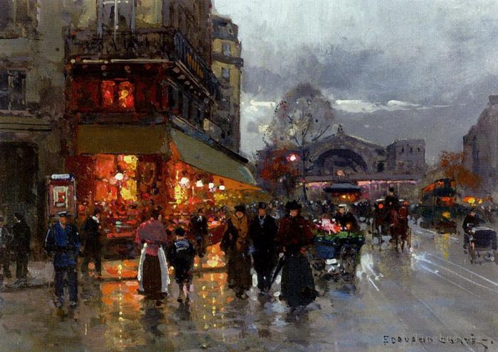 Édouard-Léon Cortès Peinture à l'huile - Station de l'Est