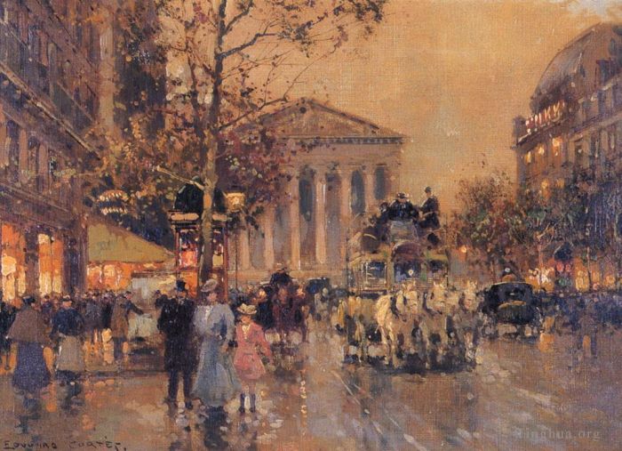 Édouard-Léon Cortès Peinture à l'huile - The rue royal madeleine