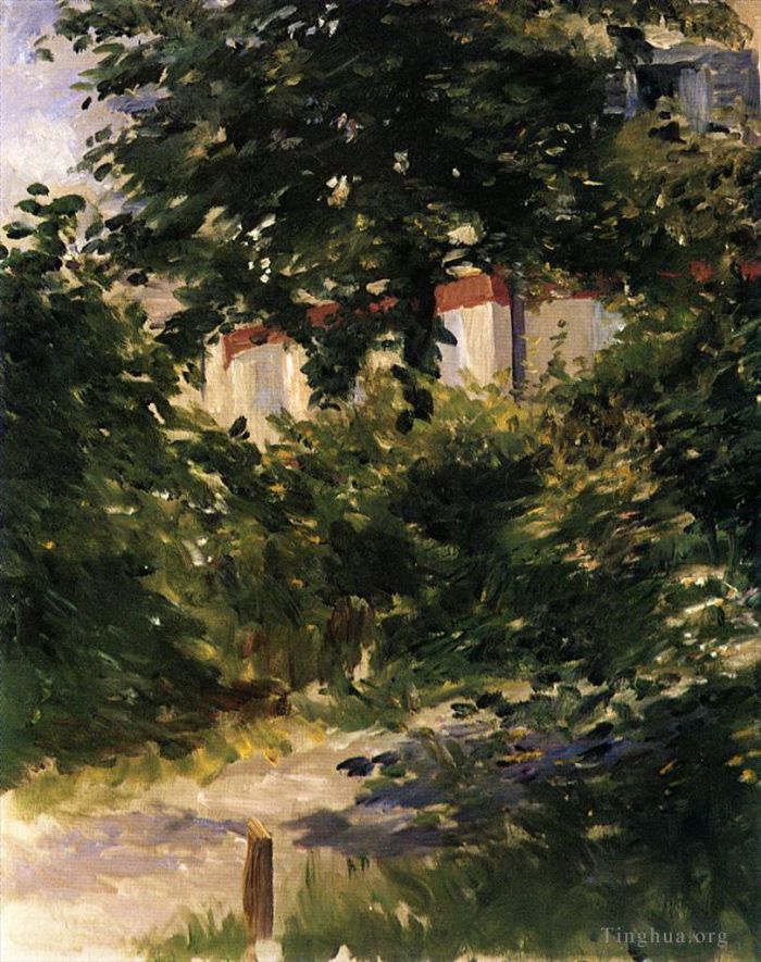 Édouard Manet Peinture à l'huile - Un coin de jardin à Rueil