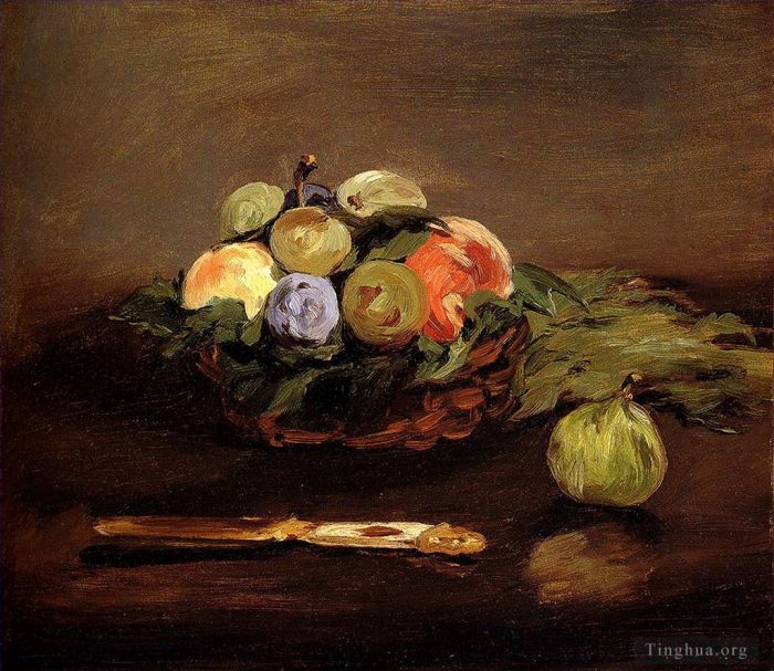 Édouard Manet Peinture à l'huile - Corbeille de fruits