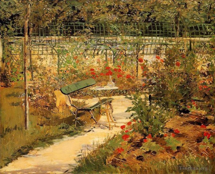 Édouard Manet Peinture à l'huile - Banc en automne