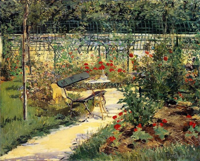 Édouard Manet Peinture à l'huile - Banc en été