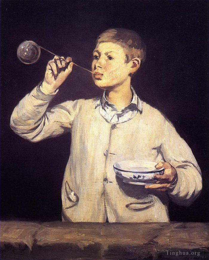 Édouard Manet Peinture à l'huile - Garçon soufflant des bulles