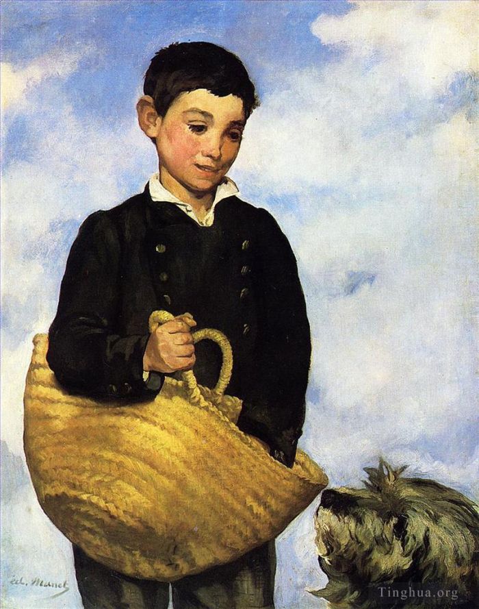 Édouard Manet Peinture à l'huile - Garçon avec chien