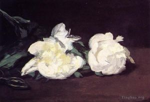 Édouard Manet œuvres - Branche De Pivoines Blanches Au Sécateur Fleur Impressionnisme Edouard Manet