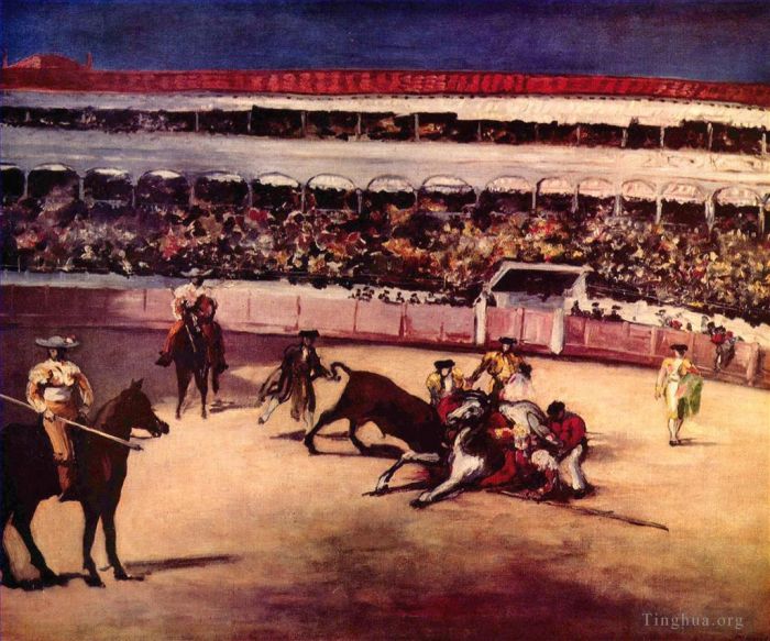 Édouard Manet Peinture à l'huile - Scène de combat de taureaux