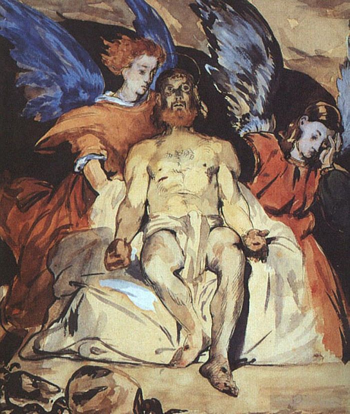 Édouard Manet Peinture à l'huile - Le Christ avec les anges