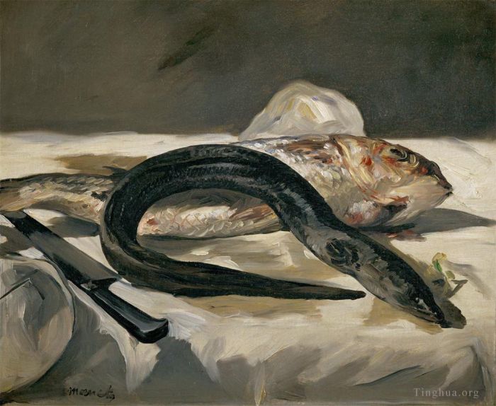 Édouard Manet Peinture à l'huile - Anguille et rouget