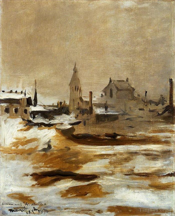 Édouard Manet Peinture à l'huile - Effet de la neige au Petit Montrouge