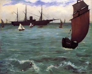 Édouard Manet œuvres - Le Kearsarge à Boulogne